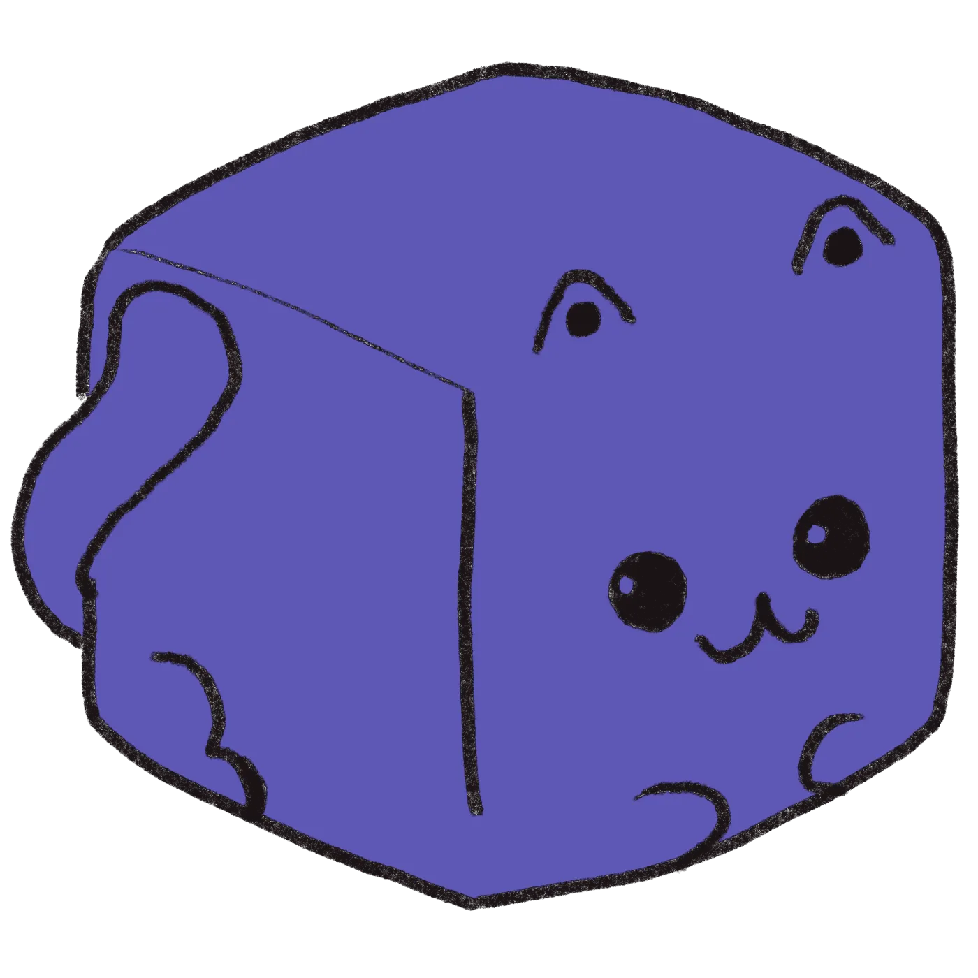 An adorable little cube cat.
