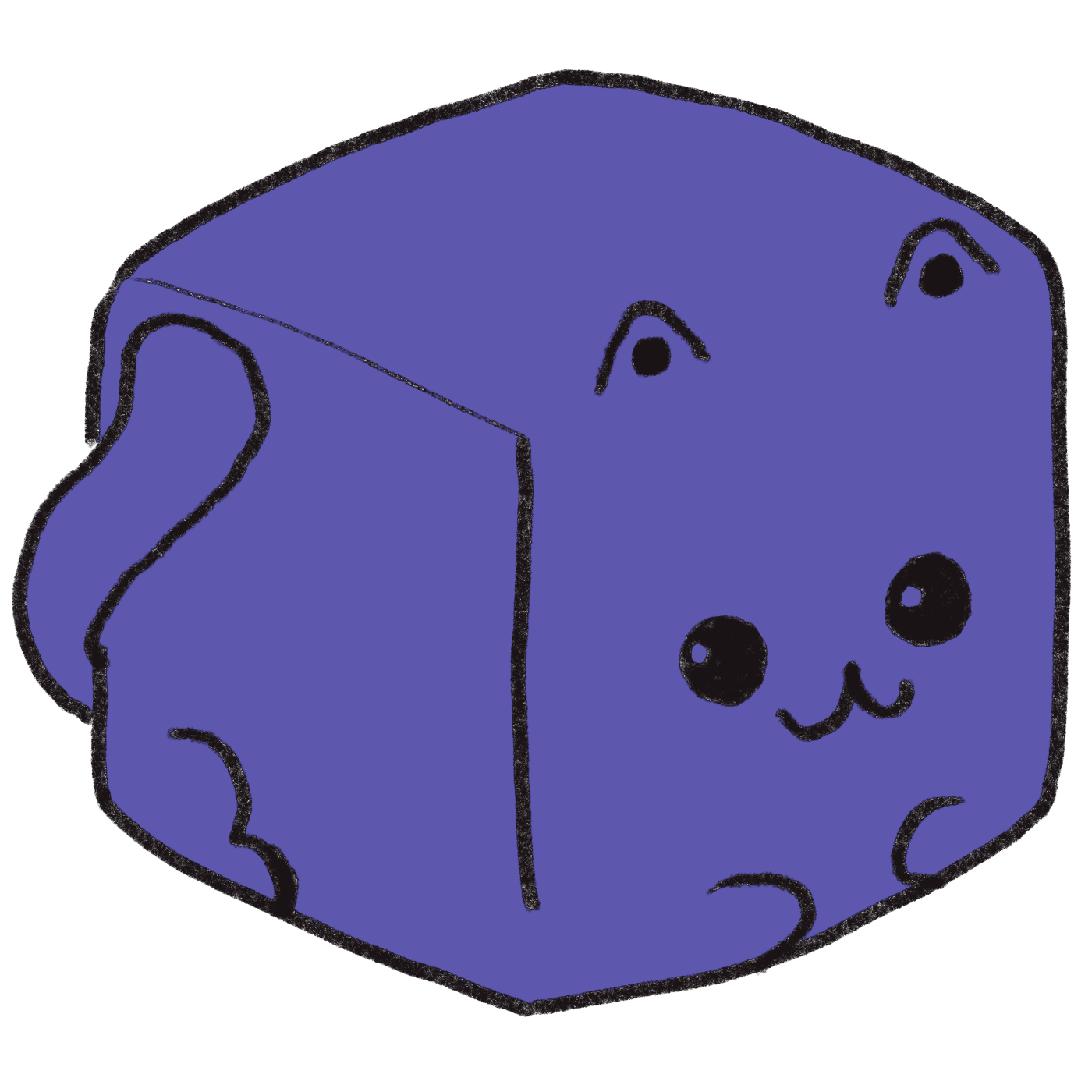 An adorable little cube cat.